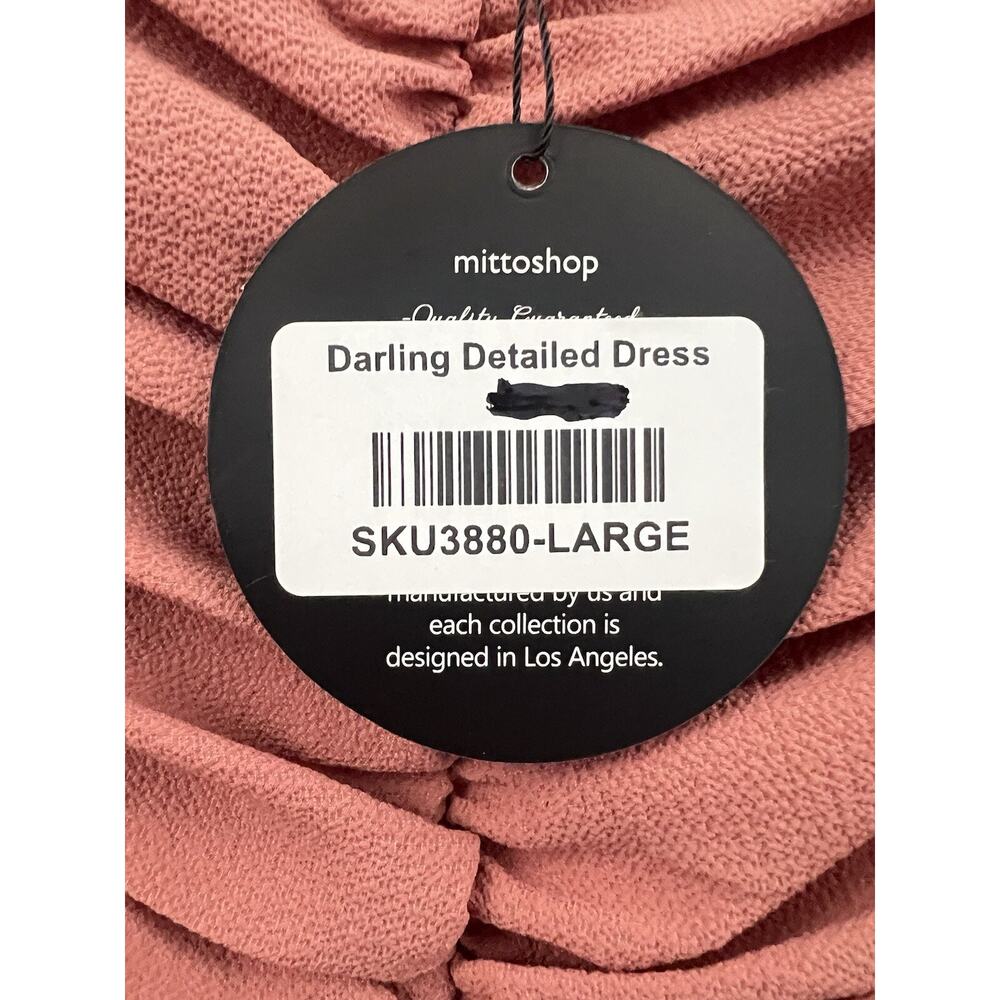 Mittoshop Darling Detailed Ruched Mini Dress Boho Long Sleeve Size Large Costume - Picture 5 of 9
